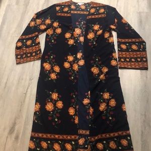 Long floral duster WITH POCKETS
